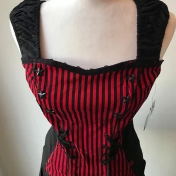 Vintage Tripp nyc Red & Black Stars & Stripes Corset - Picture 1 of 6